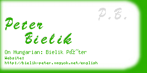 peter bielik business card